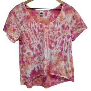 Henry & Claire Pink Orange Tie Dye T Shirt Size Medium